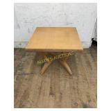 Square Maple Wood Table With Cross-Leg Base