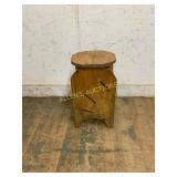 Wooden Stool with Tiered Storage