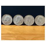 1967 and 1969 Silver Kennedy Half Dollars (4 Coins
