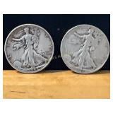 1944 and 1946 Walking Liberty Silver Half Dollars