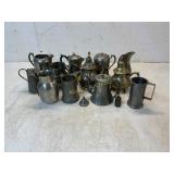 14 Assorted Pewter and Brass Vessels