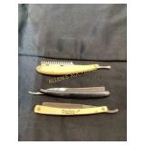 Three Vintage Straight Razors