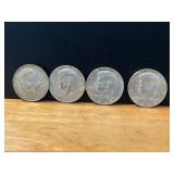 4 Silver Kennedy Half Dollars, 40% Silver