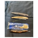 Three Straight Razors with Cases