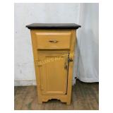 Painted Wooden Cabinet with Drawer and Shelves