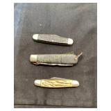 Three Folding Pocket Knives
