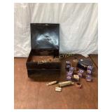 Metal Storage Box with Miscellaneous Contents