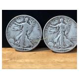 1942 and 1946 Silver Walking Liberty Half Dollars