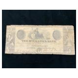 Mechanics Bank Five Dollar Note