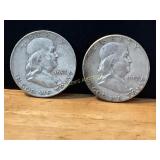 1952 and 1953D Silver Franklin Half Dollars