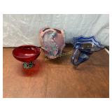 Three Decorative Glass and Ceramic Pieces