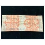 Mechanics Savings & Loan Association $1 Banknote