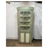 Corner Cabinet with Glass-Paned Upper Door