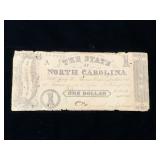 1863 State of North Carolina $1 Note
