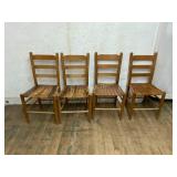 Four Wooden Ladder-Back Chairs