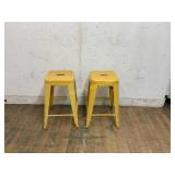 Yellow Metal Stools