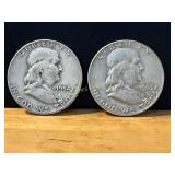 1954 and 1963 Franklin Silver Half Dollars