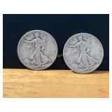 1944S and 1945 Walking Liberty Silver Half Dollars