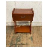 Wooden Side Table with Drawer and Shelf