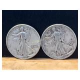 1942 and 1943 Silver Walking Liberty Half Dollars