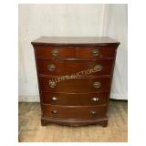 Mahogany-Finished Military-Style Chest of Drawers