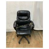 Black Leather Office Chair with Wear