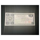 1933 North Carolina $1 Revenue Note