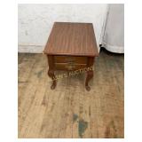 Wood Veneer End Table with Cabriole Legs