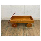 Wooden Pull Wagon with Metal Handle