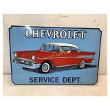 Chevrolet Service Dept. Metal Sign
