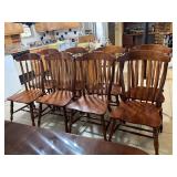 8 Wooden Dining Chairs with Spindle Backs