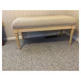 Upholstered Wooden Bench with Turned Legs