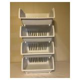 Stackable White Plastic Storage Bins