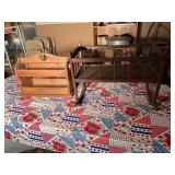 Wooden Rocking Cradle and Wall Shelf