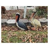 Painted Concrete Pelican Yard Sculptures