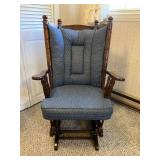 Wood-Framed Glider Chair With Cushions