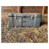 Black Plastic Storage Trunk with Metal Latches