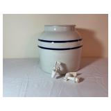 White Stoneware Water Dispenser with Spigot