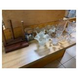 Mix of Glass and Milk Glass Decorative Items