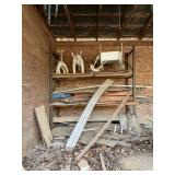 Wood Shelving Unit with Cutout Wooden Figures