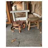 Three Wooden Stools and Stand