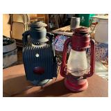 Metal Lanterns with Glass Chimneys