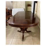 Mahogany Extension Dining Table with Brass Feet