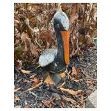 Painted Cast Iron Pelican Garden Statue