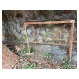 Rusty Metal Table Frame with Wood Top