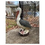 Painted Concrete Pelican Lawn Ornament