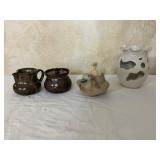 Handcrafted Pottery Grouping with Signed Pieces
