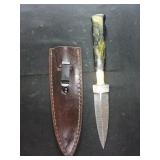 Custom Damascus Steel Dagger with Synthetic Swirl