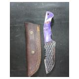 A Custom Fixed-Blade Knife with Textured Blade and