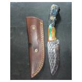Custom Fixed-Blade Knife with Honeycomb Textured B